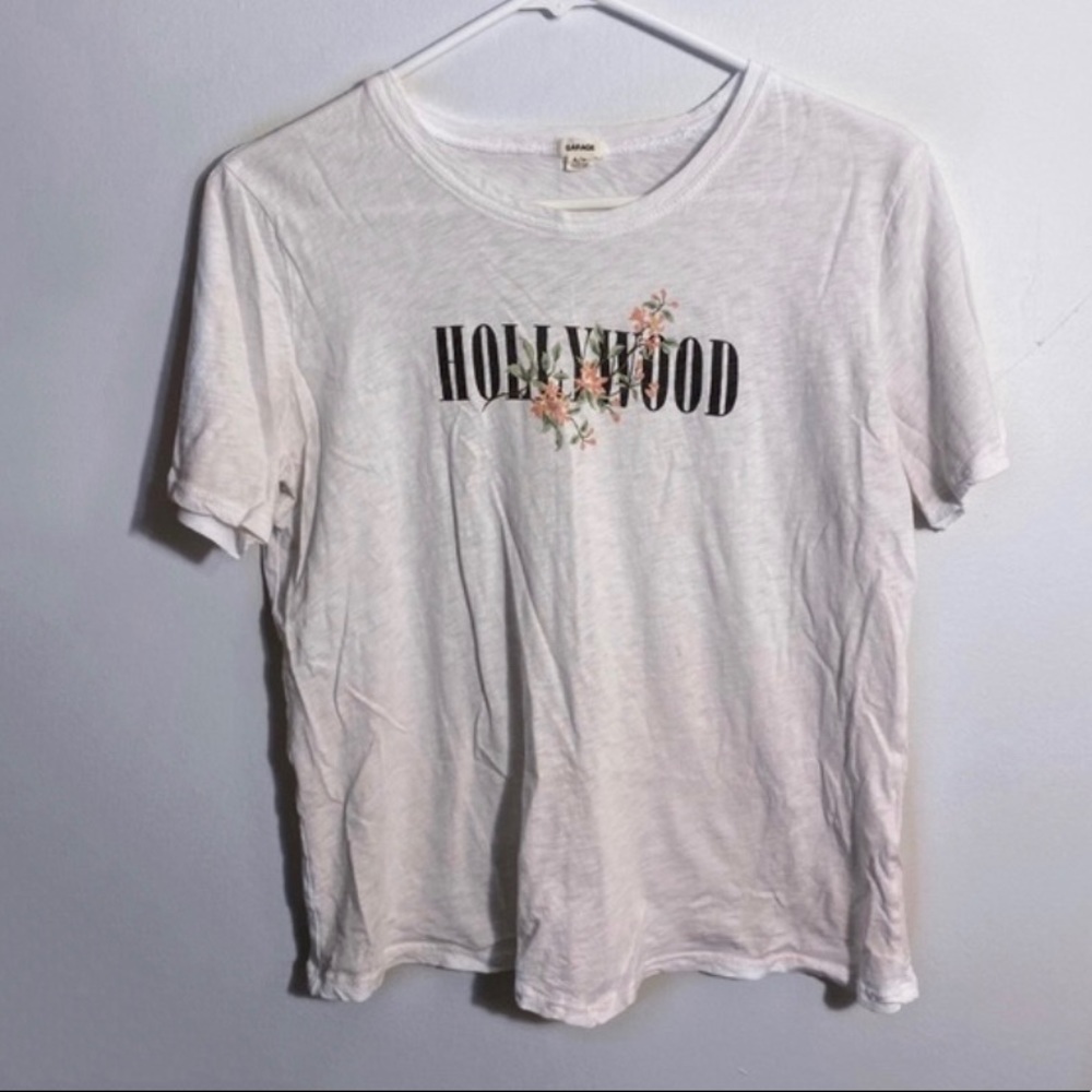 Garage “Hollywood” Graphic Tee White Sz Medium